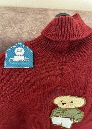 Bordo Boğazlı Triko Kadın Kazak - Görsel 5