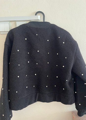 Düğmeli Siyah Midi Kadın Hırka - Görsel 3