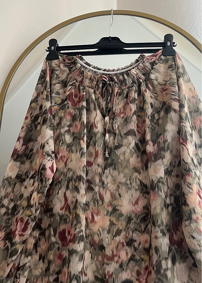 Renkli tül bluz - Görsel 5