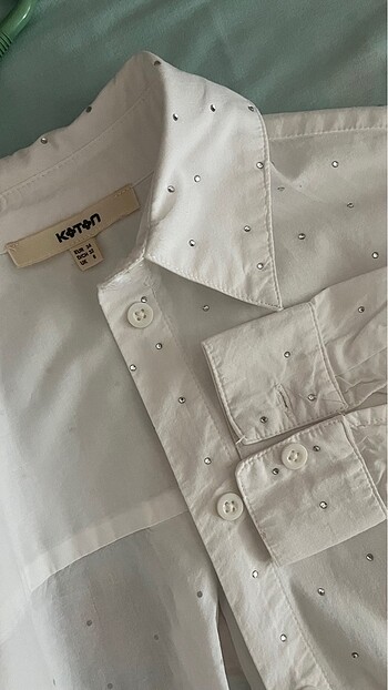 Beyaz taşlı Gömlek - Görsel 5