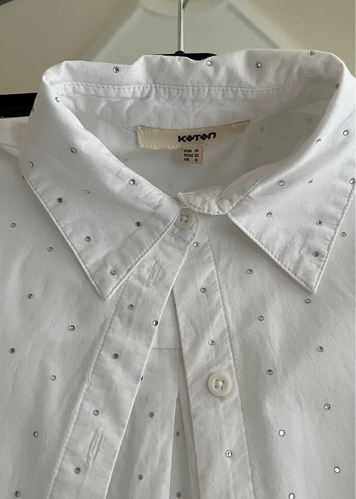 Beyaz taşlı Gömlek - Görsel 3