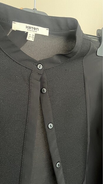 Siyah krep gömlek - Görsel 6