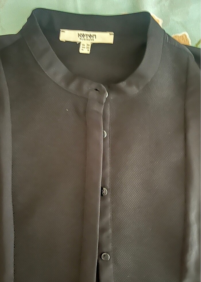 Siyah krep gömlek - Görsel 2