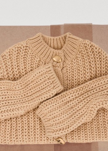 Bej Örgü Kadın Hırka - Görsel 4