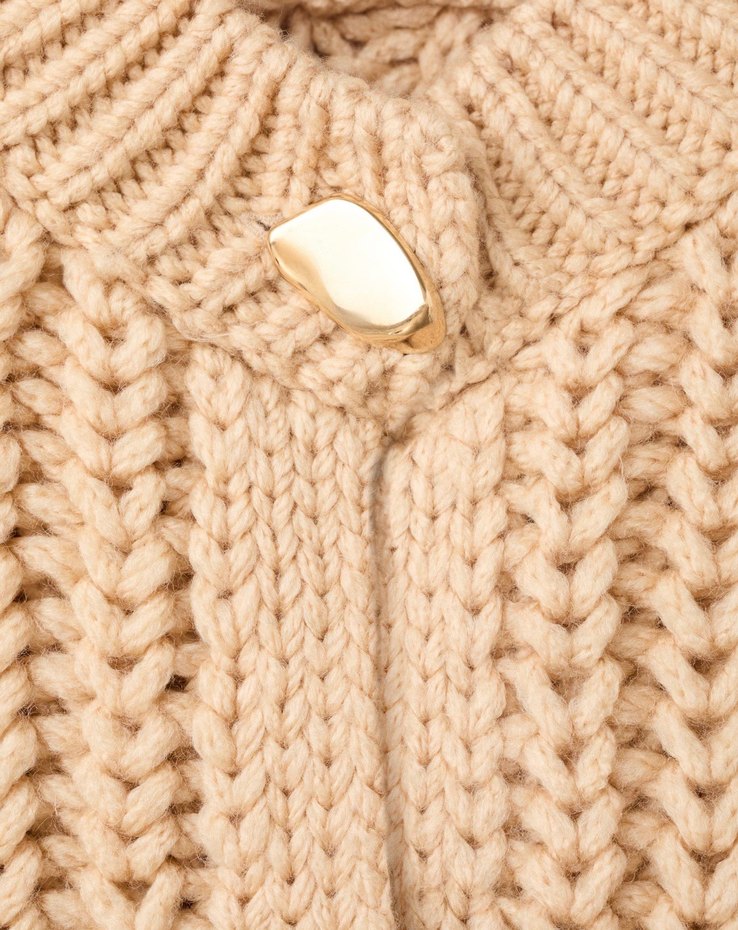 Bej Örgü Kadın Hırka - Görsel 3