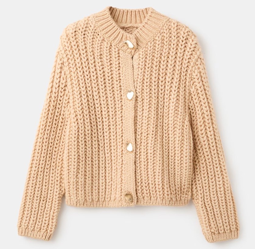 Bej Örgü Kadın Hırka - Görsel 2