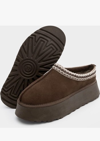 Ugg muadili Kahverengi  Kürklü Sıcak Terlik - Görsel 2