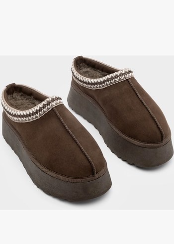 Ugg muadili Kahverengi  Kürklü Sıcak Terlik - Görsel 3