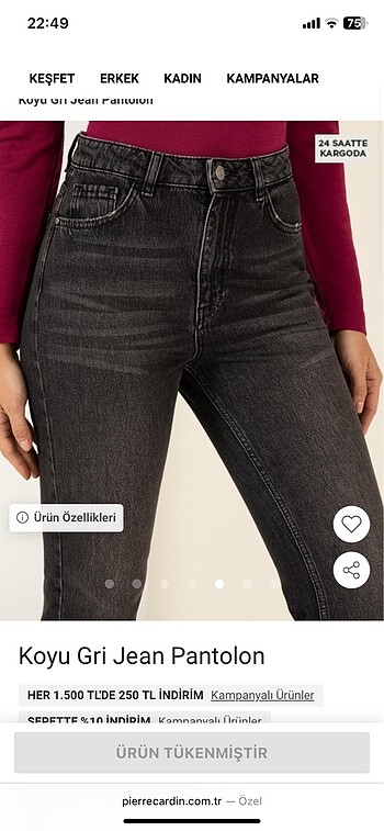 Pierre Cardin Mom Jean - Görsel 4