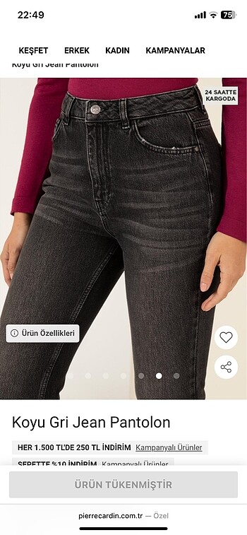 Pierre Cardin Mom Jean - Görsel 7