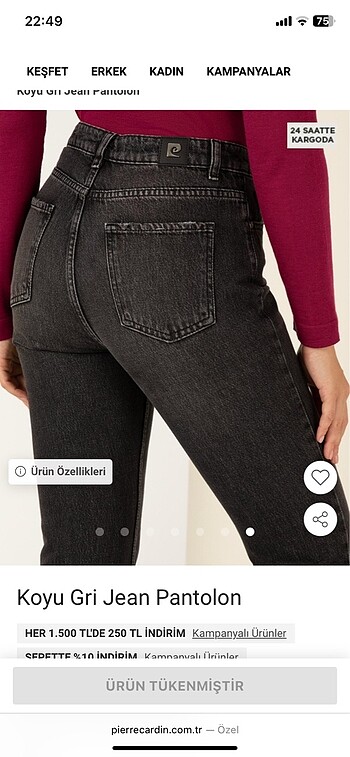 Pierre Cardin Mom Jean - Görsel 6