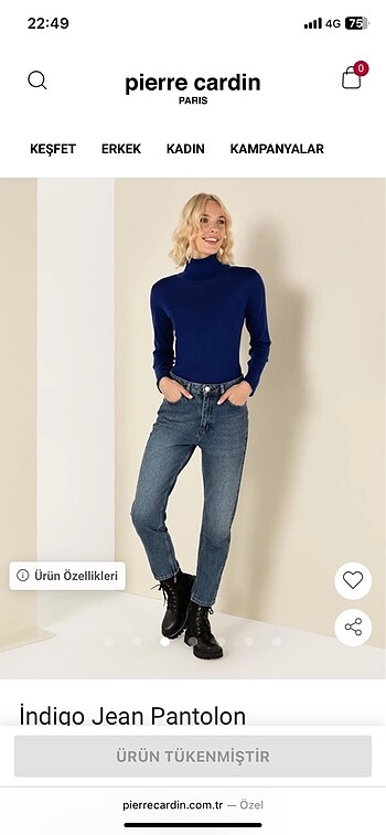 Pierre Cardin Mom Jean - Görsel 3