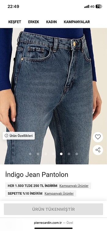 Pierre Cardin Mom Jean - Görsel 4