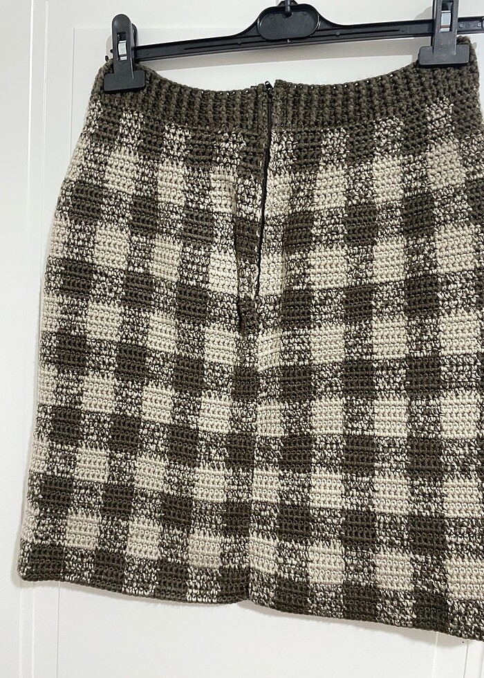 El Örgüsü Ekose Etek - Görsel 3