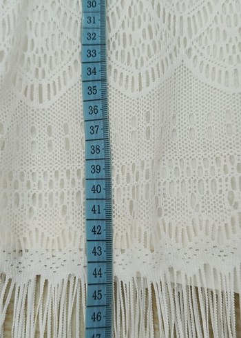 Beyaz Dantel Püsküllü Bohem Kadın Bluz - Görsel 7