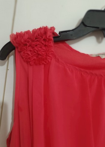 Kırmızı Piliseli Midi Kadın Elbise - Görsel 4