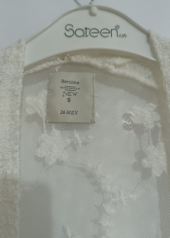 Kadın Beyaz Örgü Pamuk Hırka - Görsel 2