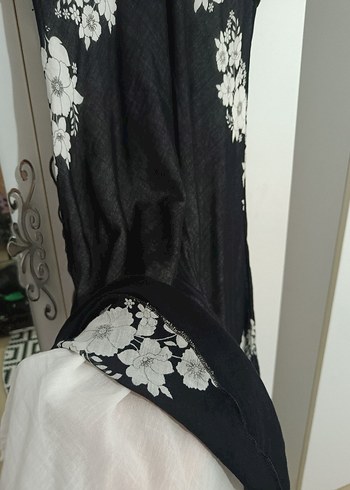 Siyah V yaka midi Elbise - Görsel 5