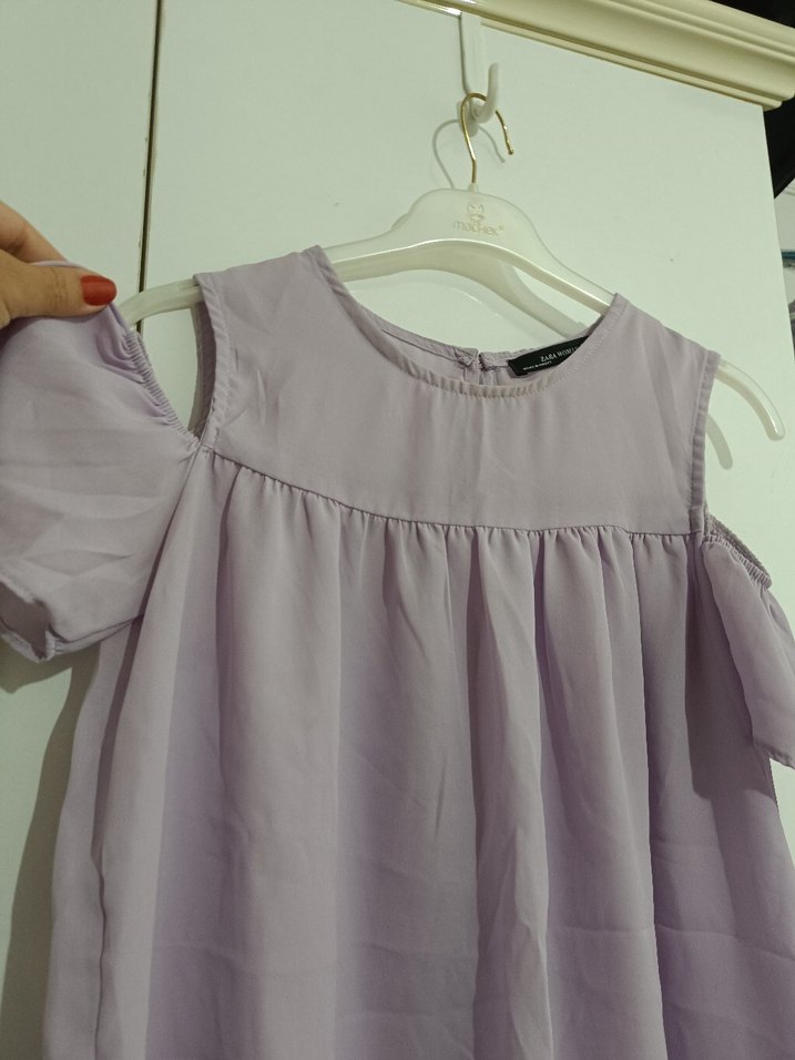 Lila Rahat Kesim Bluz - Görsel 5