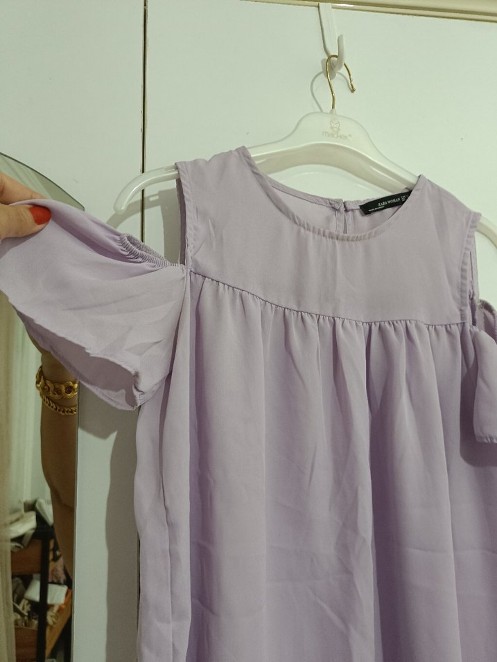 Lila Rahat Kesim Bluz - Görsel 2