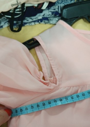 Pembe Fırfırlı Kolsuz Salaş Bluz - Görsel 6