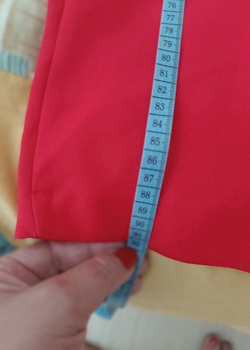 Kırmızı oversize koton elbise - Görsel 8