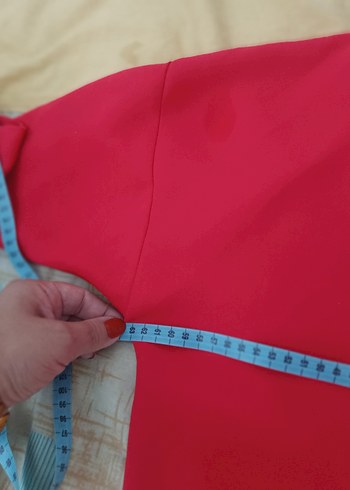 Kırmızı oversize koton elbise - Görsel 7