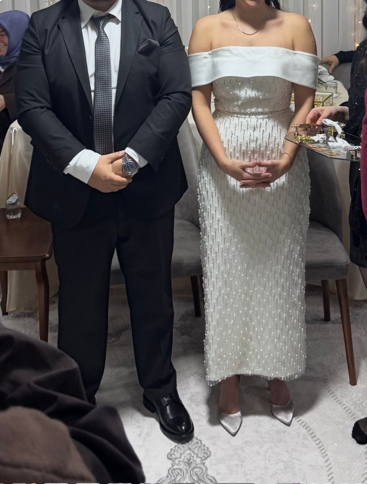 İnci detaylı söz nişan elbisesi - Görsel 5