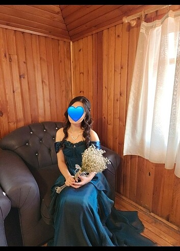 36 Beden fırfırlı abiye elbise kiralık