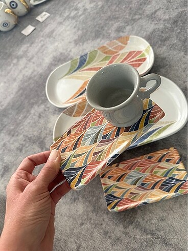 Beden Bella maison kayık tabak kahve fincan tabak