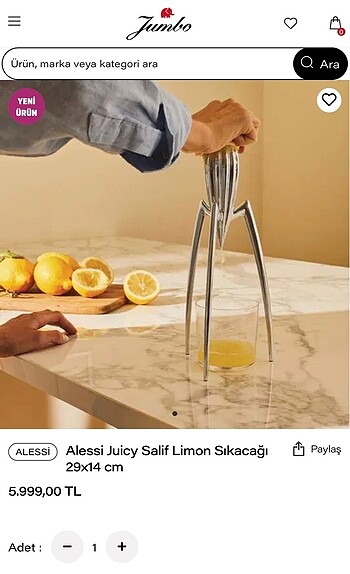 Alessi juicy salif limon sıkacağı jumbo