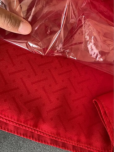 Pamuk kırmızı şal - Görsel 2