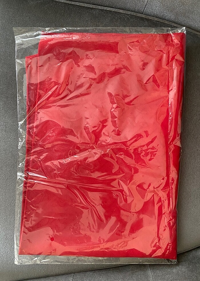 Pamuk kırmızı şal - Görsel 3