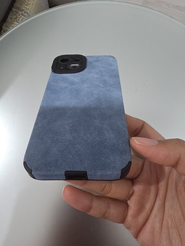 Mavi Kadife Görünümlü Telefon Kılıfı - Görsel 2