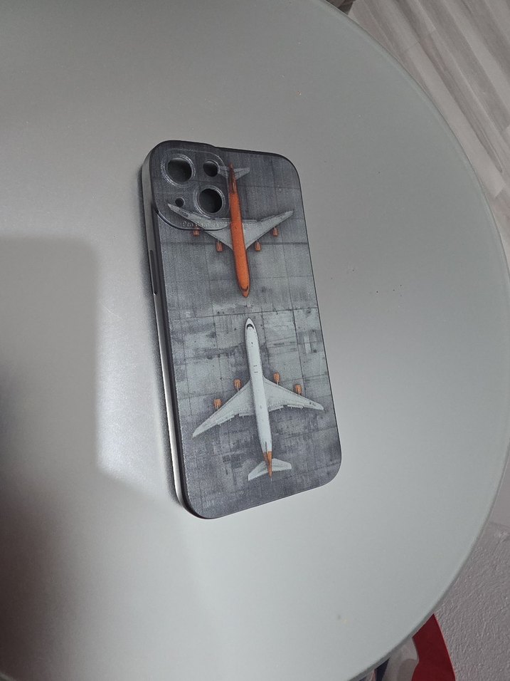 İphone Gri Uçak Desenli Telefon Kılıfı - Görsel 2