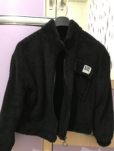 siyah peluş ceket