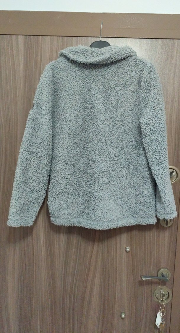 Gri Peluş Kadın Ceket - Görsel 4