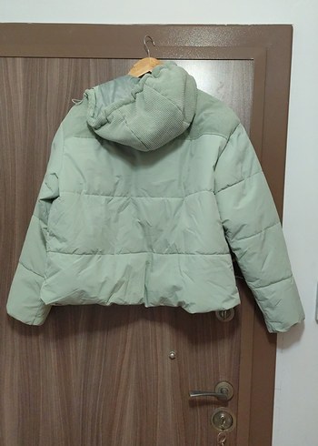 Su yeşili fermuarlı Kadın Kışlık Mont - Görsel 2