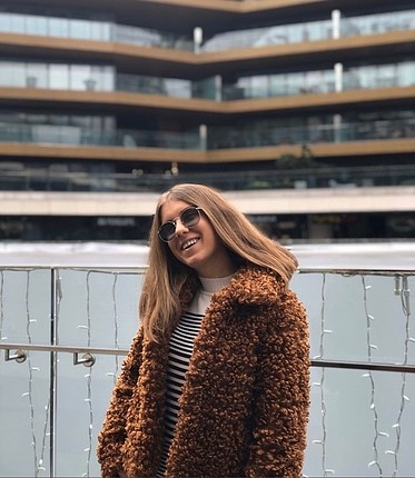 xs Beden kahverengi Renk Zara suni kürk 