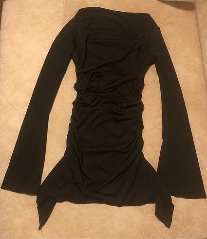 Diğer Cut out detaylı uzun kol mini elbise