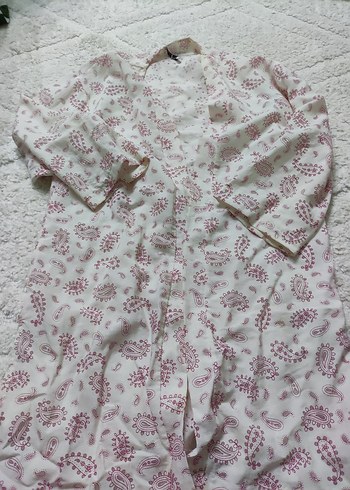 Beyaz Kadın Düğmeli Midi Blazer Ceket - Görsel 3