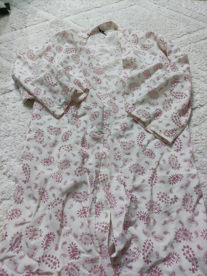 Beyaz Kadın Düğmeli Midi Blazer Ceket - Görsel 3