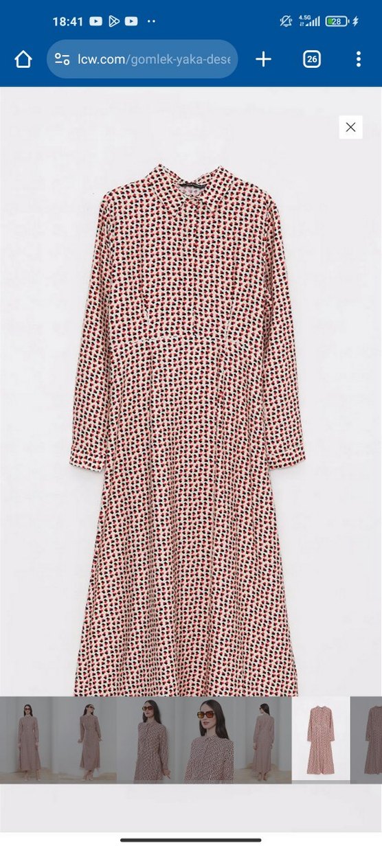 Puantiye Desenli Düğmeli Kadın Gömlek - Görsel 2