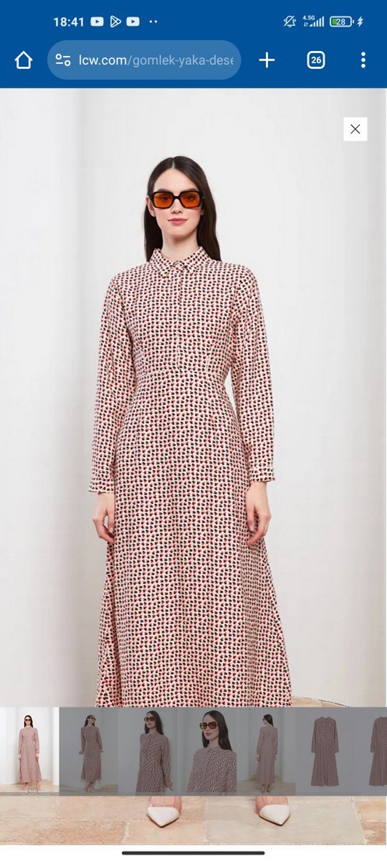 Puantiye Desenli Düğmeli Kadın Gömlek - Görsel 3