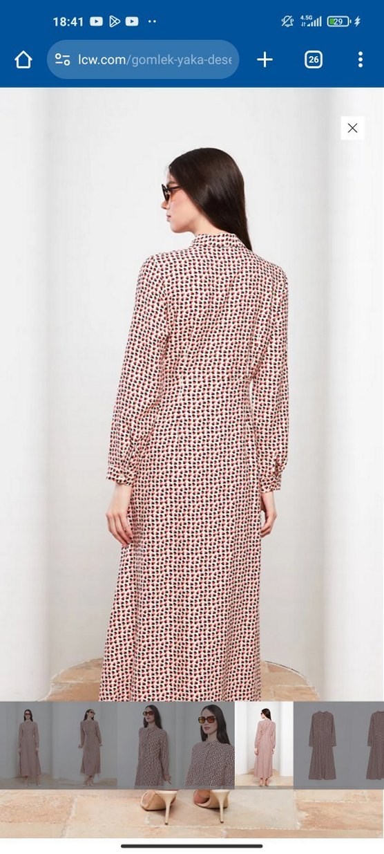 Puantiye Desenli Düğmeli Kadın Gömlek - Görsel 4