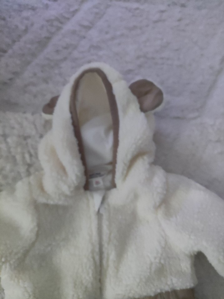 Gri Beyaz Bebek Tulumu Peluş Detaylı - Görsel 2