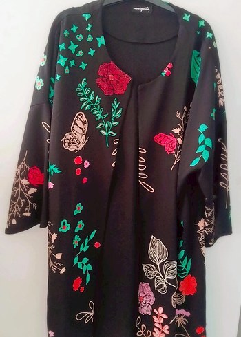 Çiçek Desenli Uzun Bohem Kimono