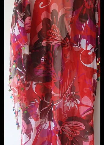 Kırmızı Desenli Uzun Bohem Pareo s-m-l bedene olur - Görsel 5