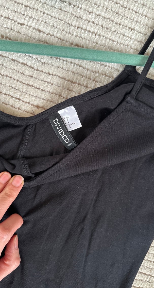 H&M V Yaka Siyah  Elbise - Görsel 2