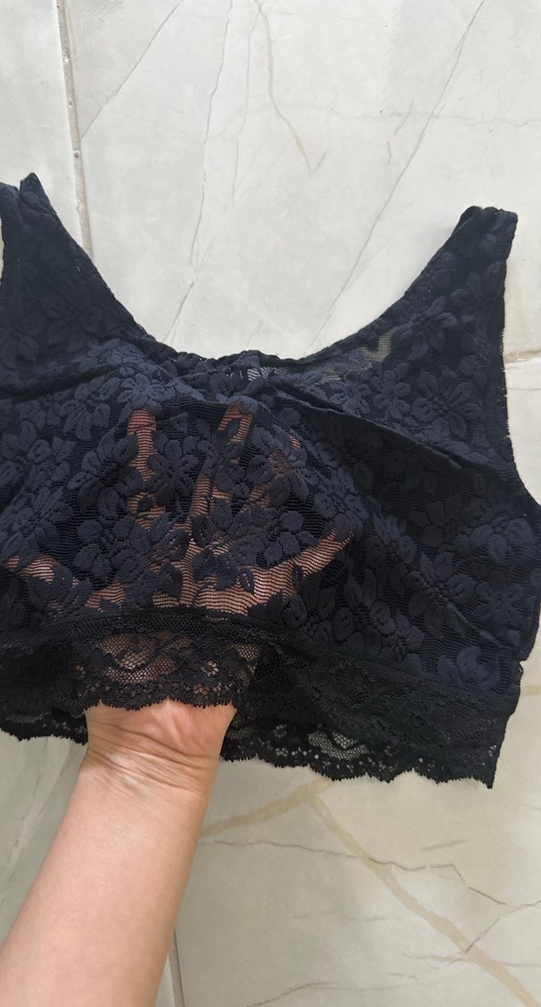 Siyah Dantel Crop - Görsel 2